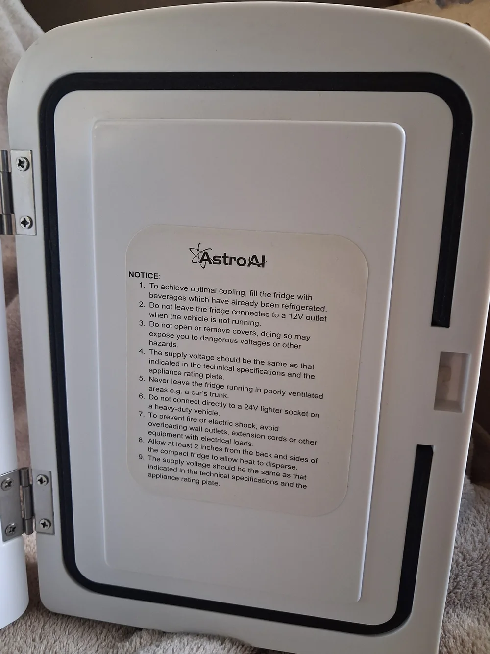 AstroAI White Mini Fridge - Compact Portable Cooler for Home & Office